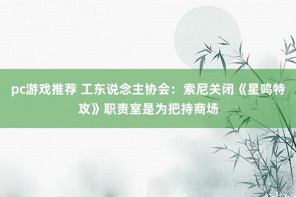 pc游戏推荐 工东说念主协会：索尼关闭《星鸣特攻》职责室是为把持商场