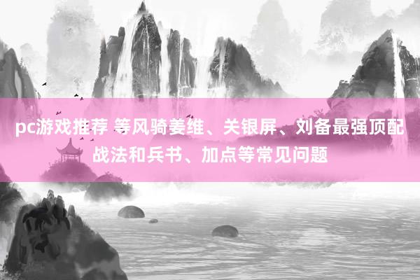 pc游戏推荐 等风骑姜维、关银屏、刘备最强顶配战法和兵书、加点等常见问题