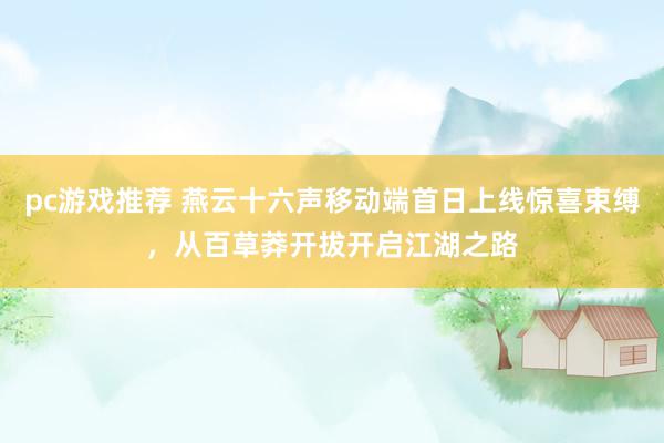 pc游戏推荐 燕云十六声移动端首日上线惊喜束缚，从百草莽开拔开启江湖之路