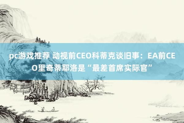 pc游戏推荐 动视前CEO科蒂克谈旧事：EA前CEO里奇蒂耶洛是“最差首席实际官”