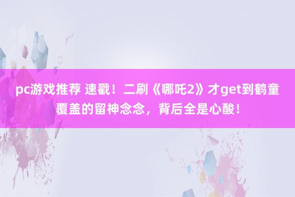 pc游戏推荐 速戳！二刷《哪吒2》才get到鹤童覆盖的留神念念，背后全是心酸！