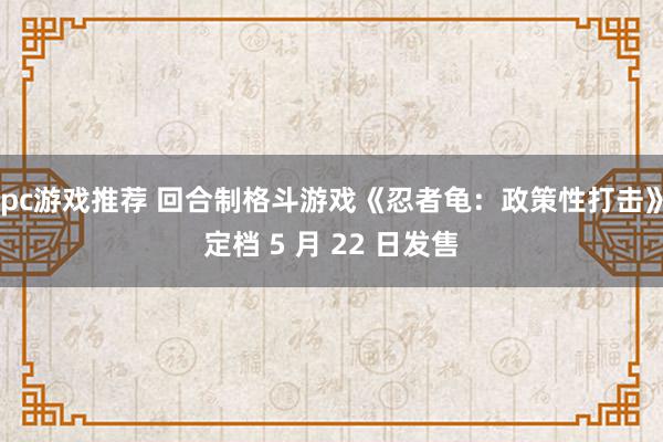 pc游戏推荐 回合制格斗游戏《忍者龟：政策性打击》定档 5 月 22 日发售